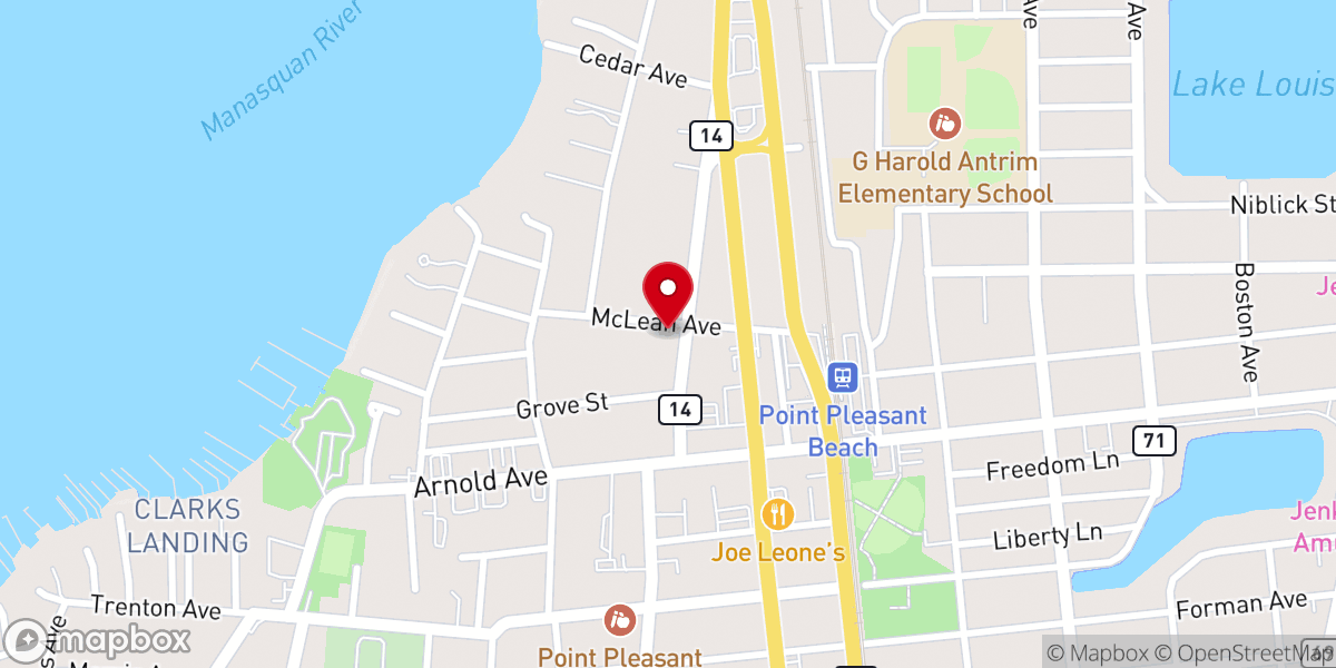 Map showing location of Calvary Chapel of Southern Ocean County