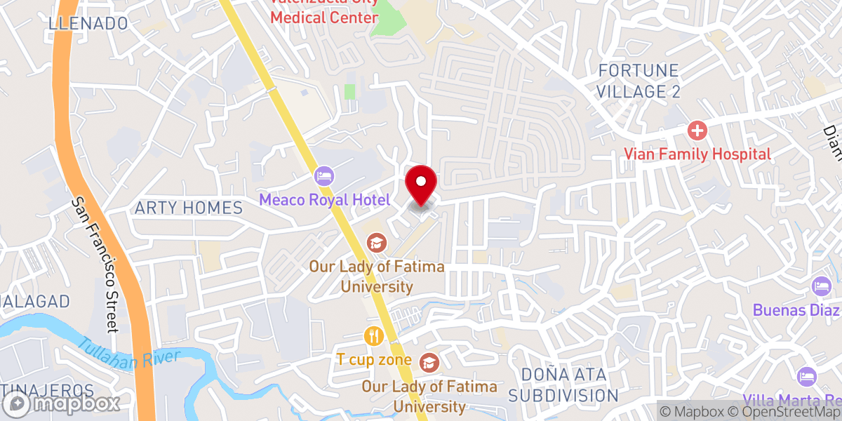 Map showing location of National Shrine and Parish of Our Lady of Fatima