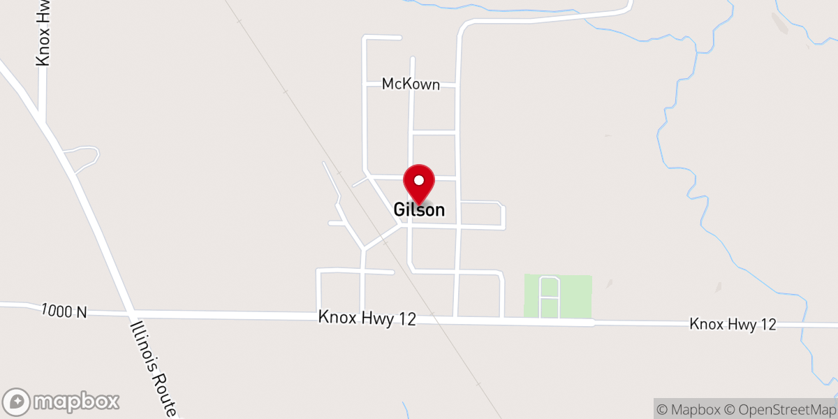 Map showing location of Gilson