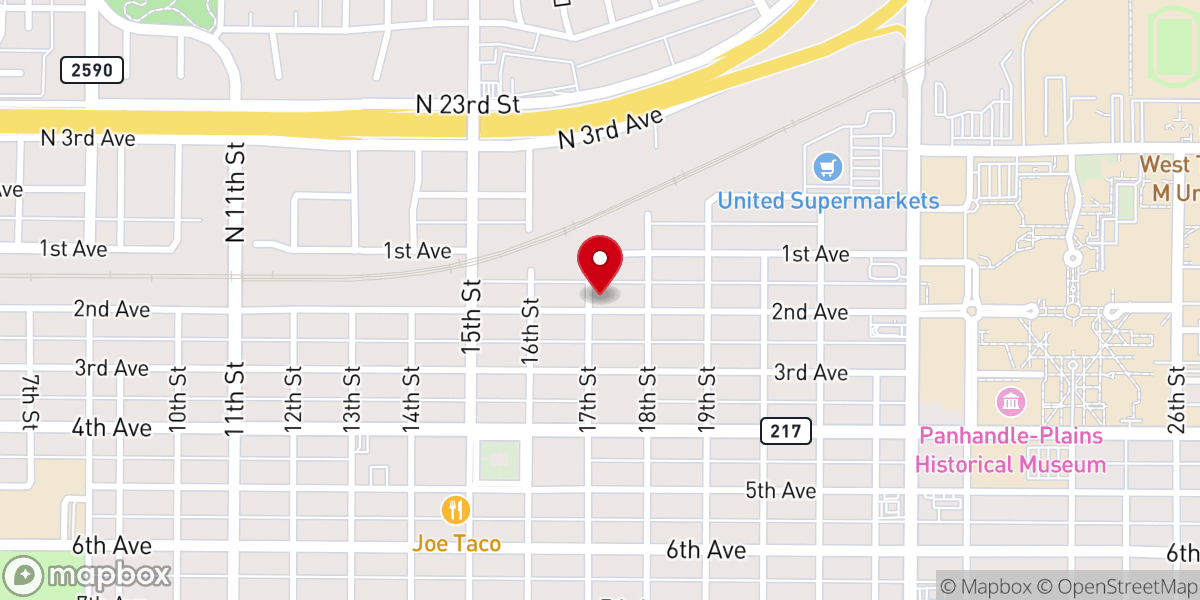 Map showing location of Canyon Primitive Baptist Church