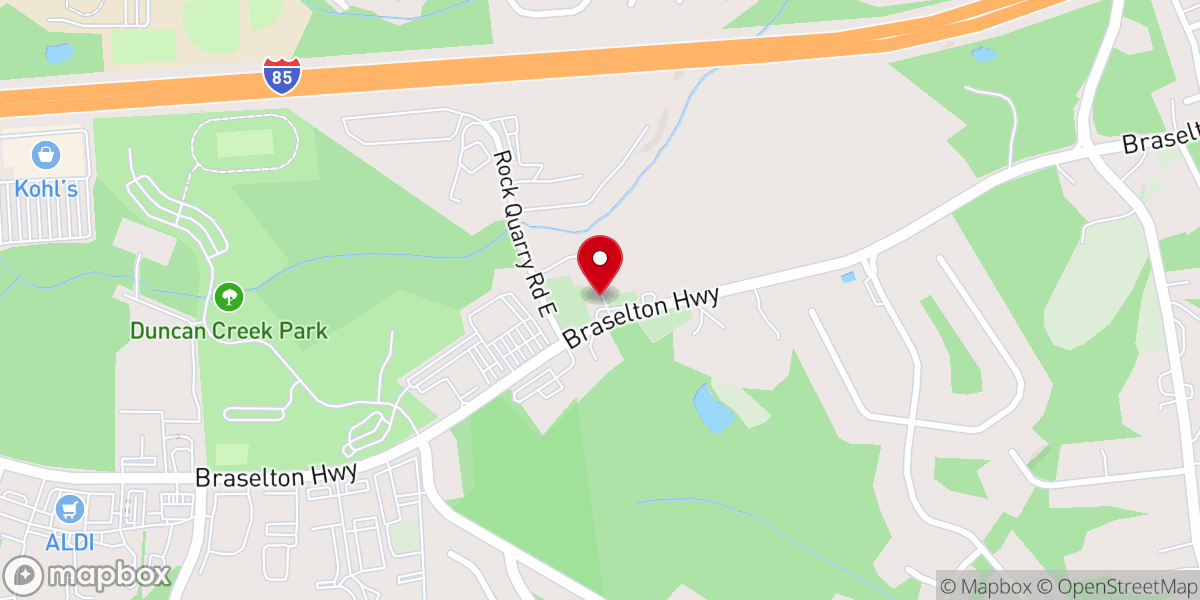 Map showing location of Duncan Creek Church
