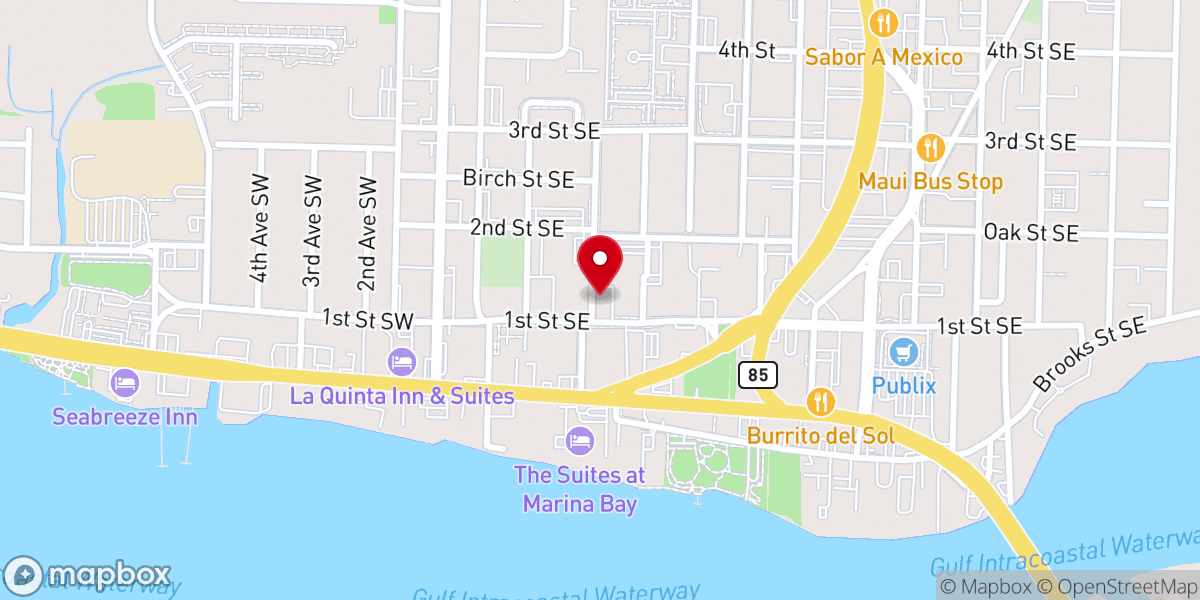 Map showing location of Greater Peace Baptist Church