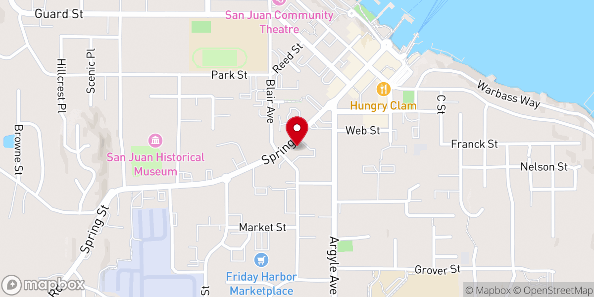 Map showing location of Friday Harbor Presbyterian Church