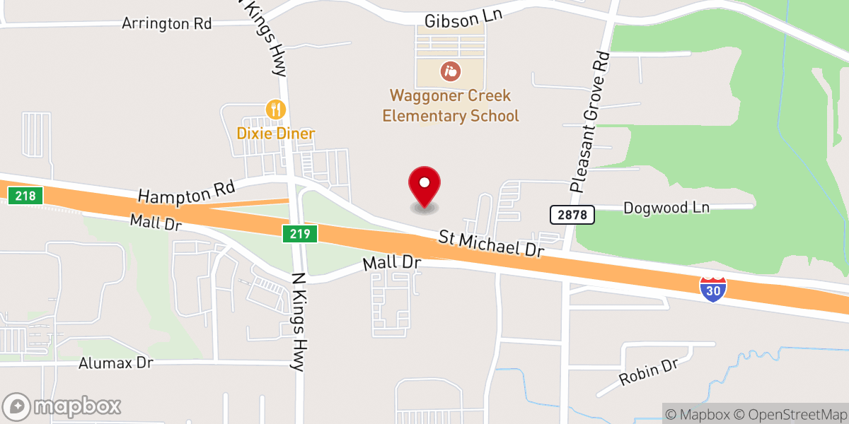 Map showing location of First Church of the Nazarene
