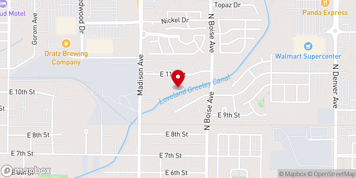 Map showing location of Loveland Vineyard Community