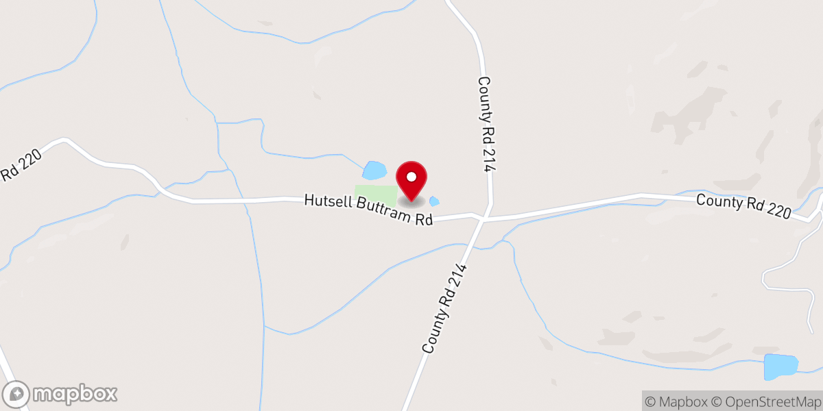 Map showing location of Buttram Church