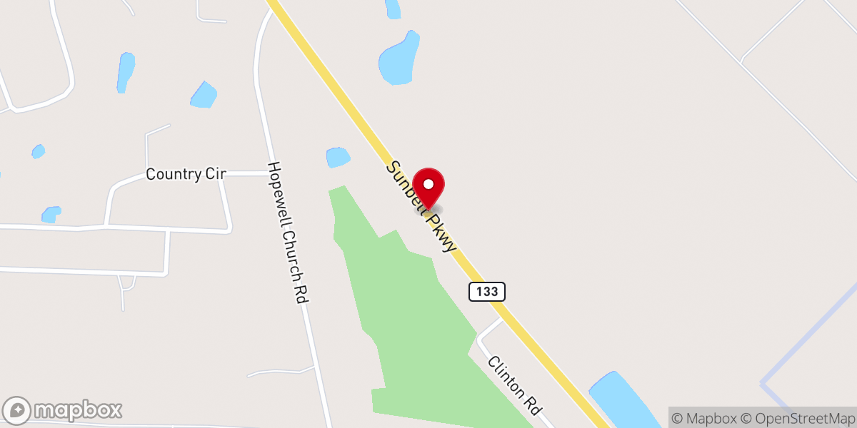 Map showing location of Evelyn Methodist Church