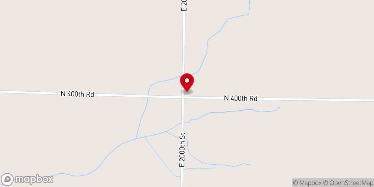 Map showing location of West Prairie Presbyterian Church