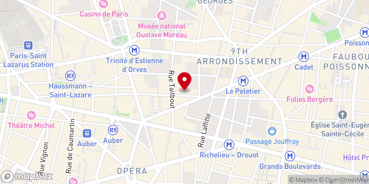 Map showing location of Taitbout Chapel