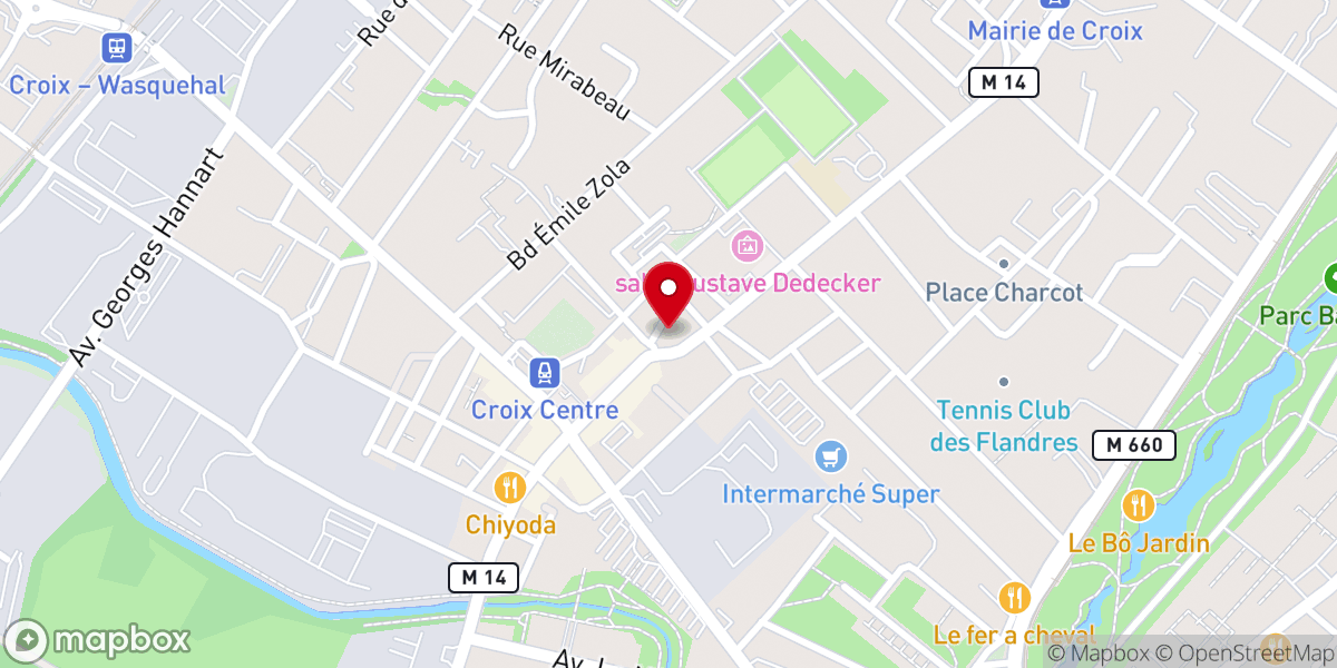 Map showing location of Église Saint-Martin de Croix