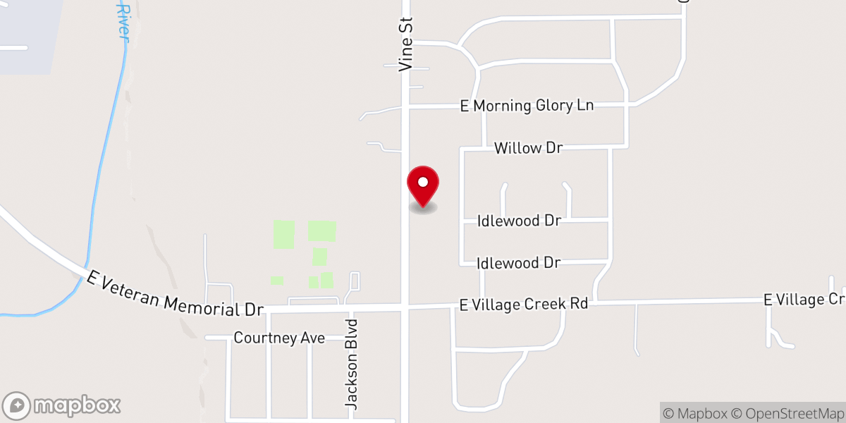 Map showing location of First Church of the Nazarene