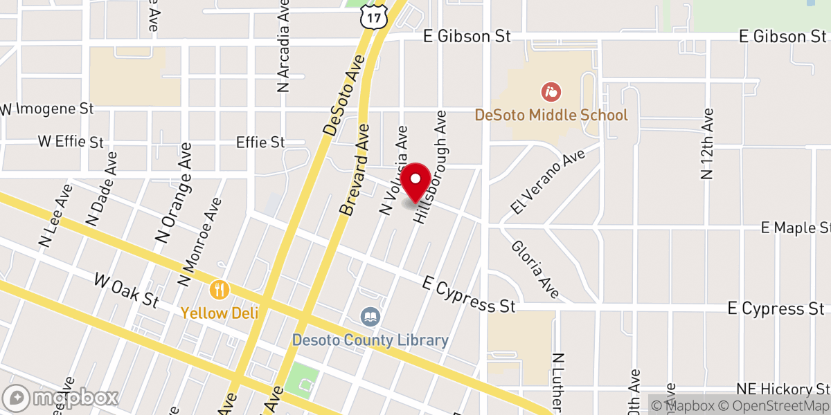 Map showing location of N Hillsborough Ministries