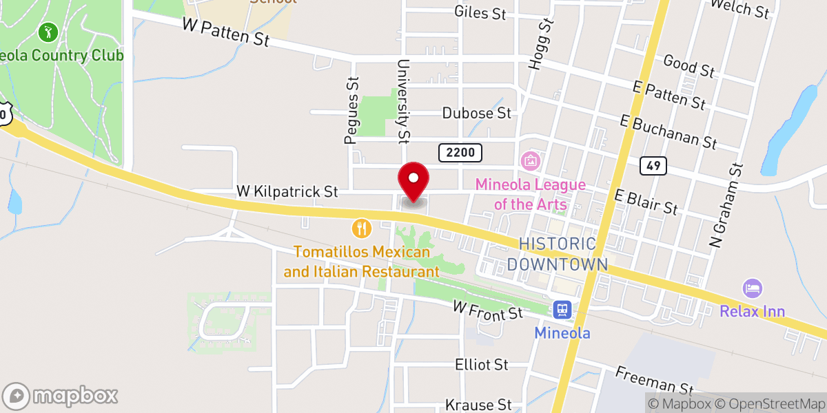 Map showing location of Broad Street Church of Christ