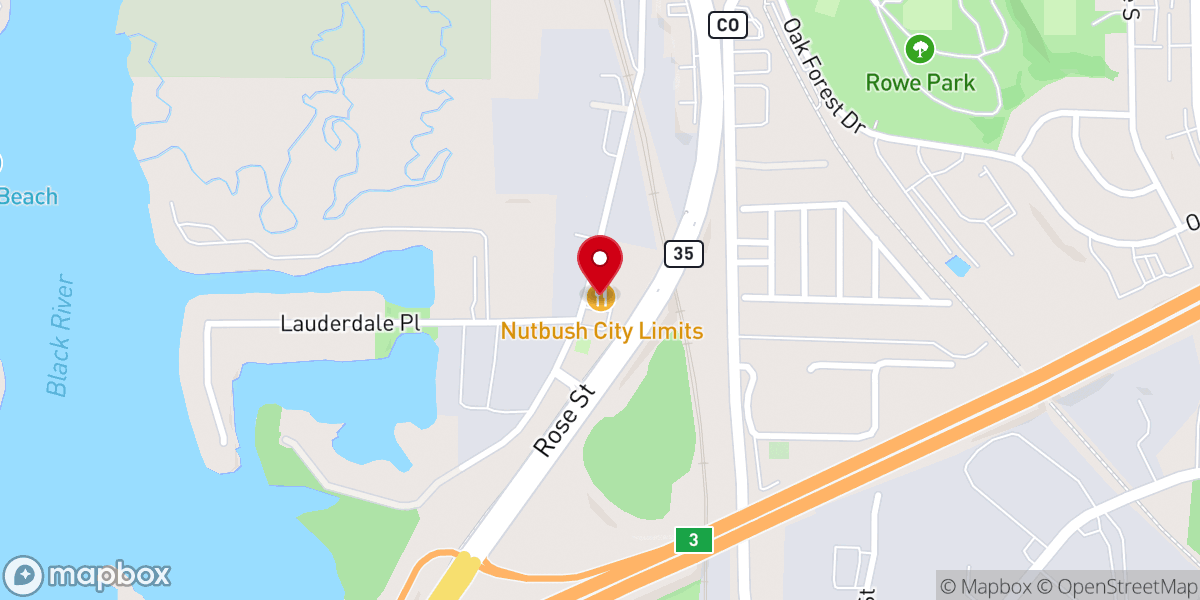 Map showing location of Nutbush City Limits