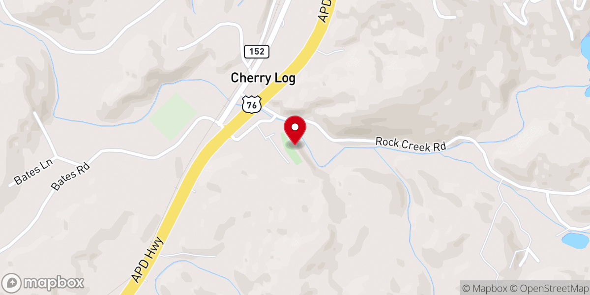 Map showing location of Rock Creek Church