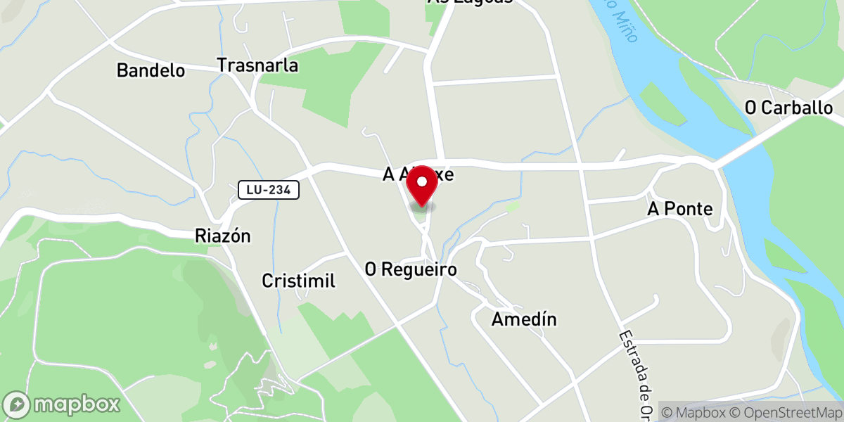 Map showing location of Iglesia de San Martiño de Ombreiro