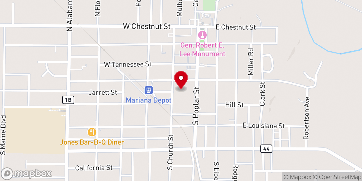 Map showing location of Marianna City Shop