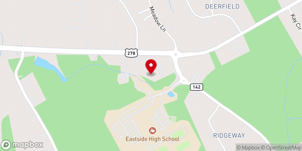 Map showing location of East Newton Baptist Church