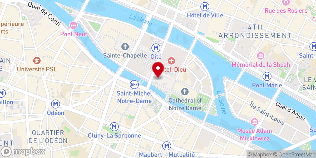 Map showing location of Crypte Archéologique de l'İle de la Cité