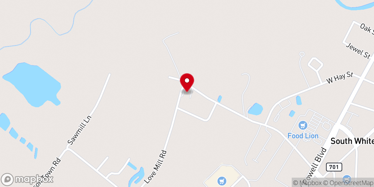 Map showing location of Peace Baptist Church