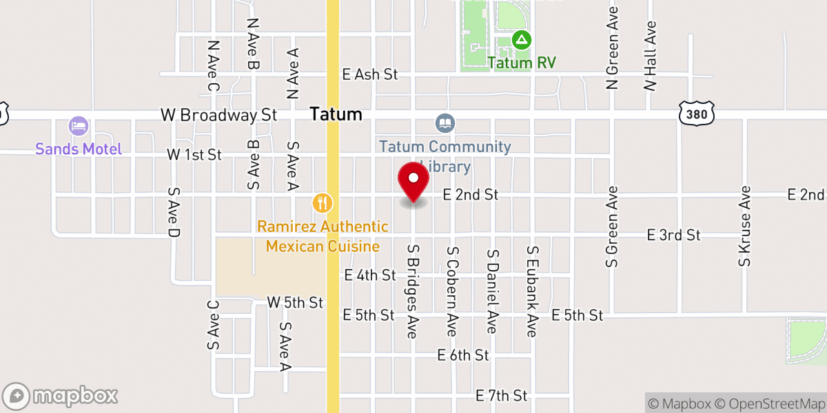 Map showing location of Tatum Methodist Church - Global Methodist