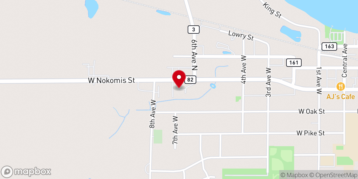 Map showing location of The Church in the Pines Osakis Campus