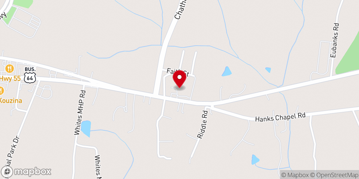 Map showing location of Pittsboro Christian Village
