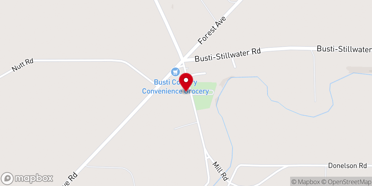 Map showing location of Busti Federated Church