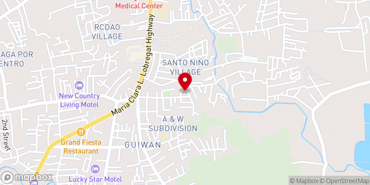 Map showing location of BEC San Lorenzo Ruiz - Guiwan Chapel