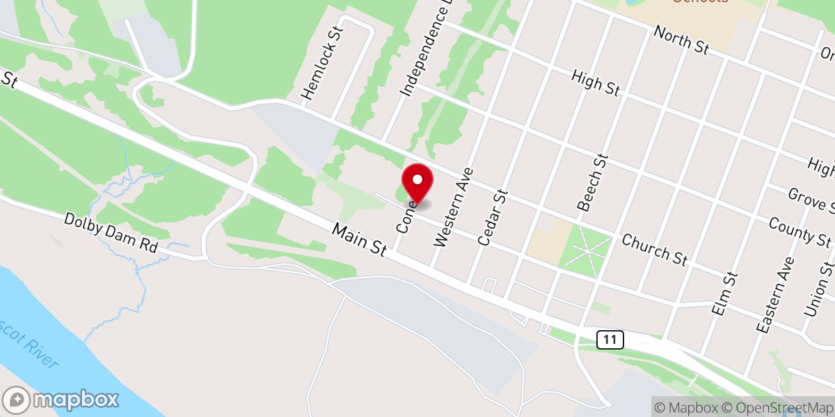 Map showing location of Tri Town Baptist Church