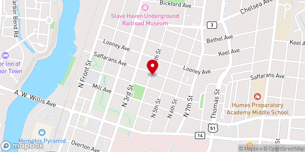Map showing location of Jeremiah African Methodist Episcopal Church