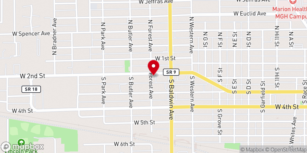 Map showing location of The Pointe Church