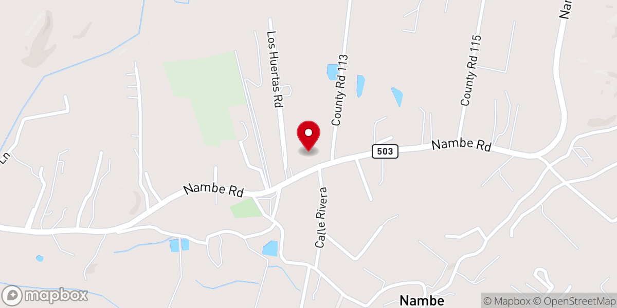 Map showing location of Pojoaque Bible Church