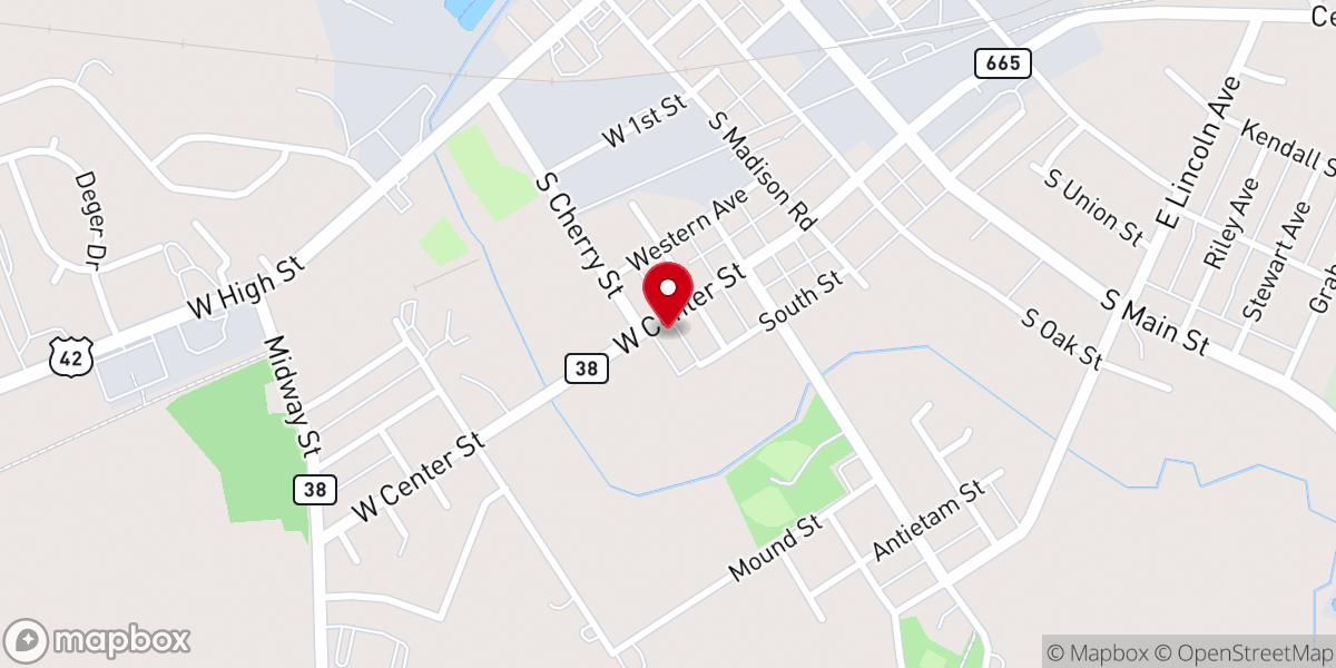 Map showing location of Center Street Church