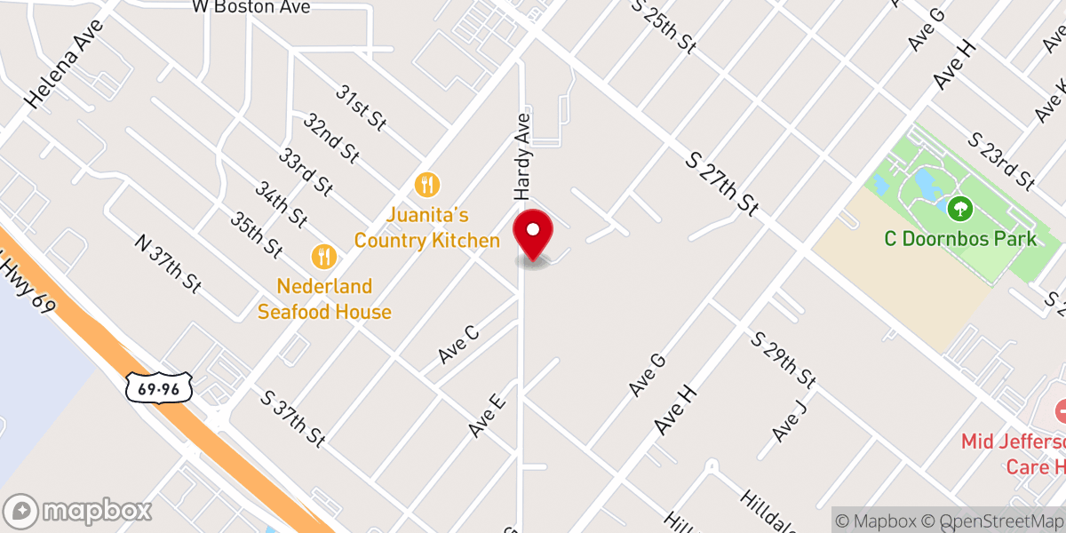Map showing location of Nederland Columbus Club