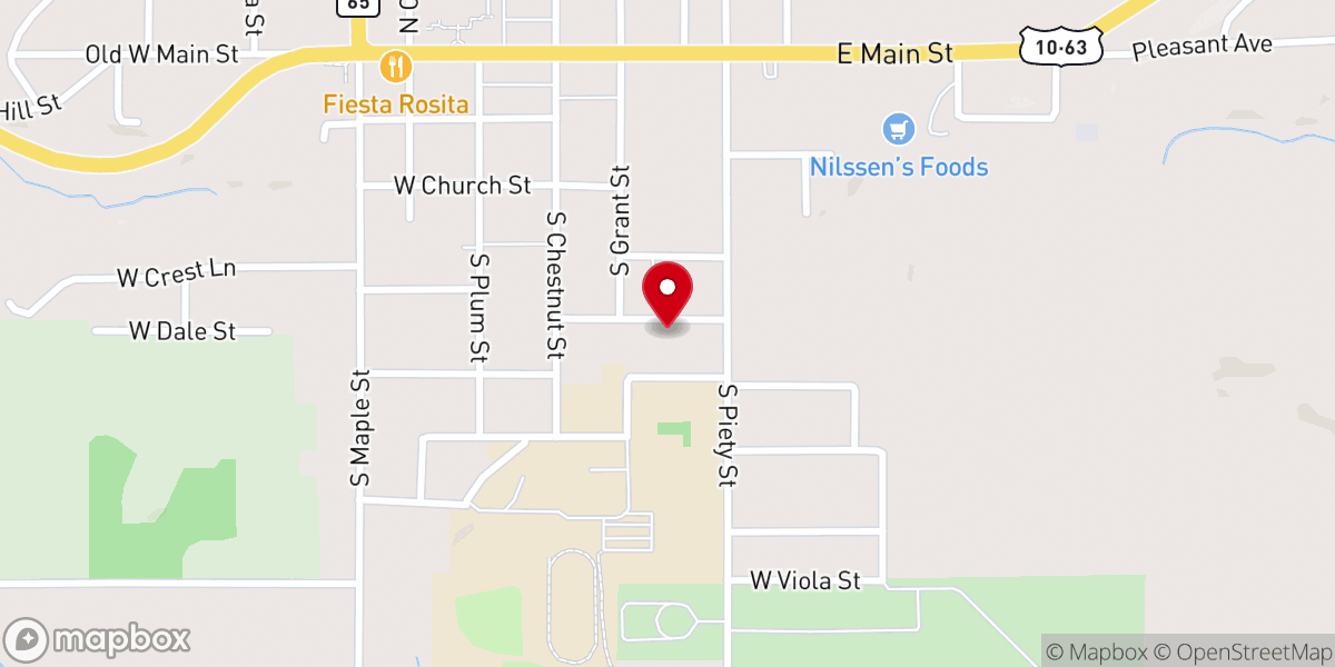 Map showing location of St. Francis Catholic Church