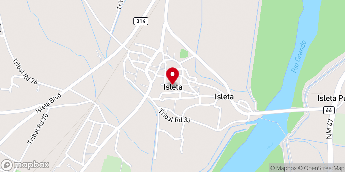 Map showing location of Isleta Pueblo
