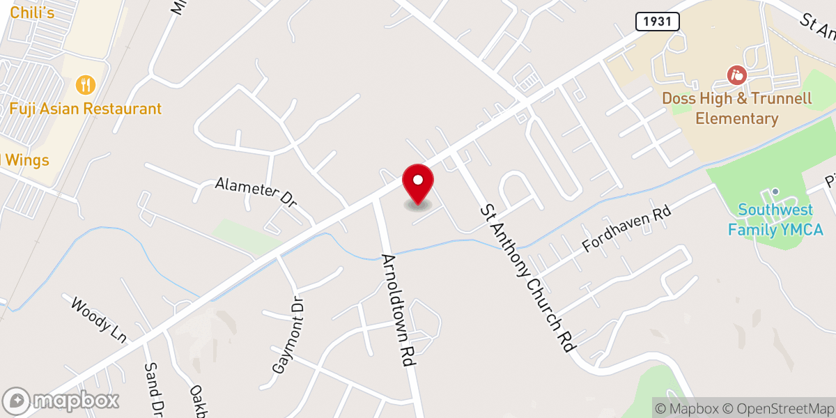 Map showing location of Morningside Baptist Church