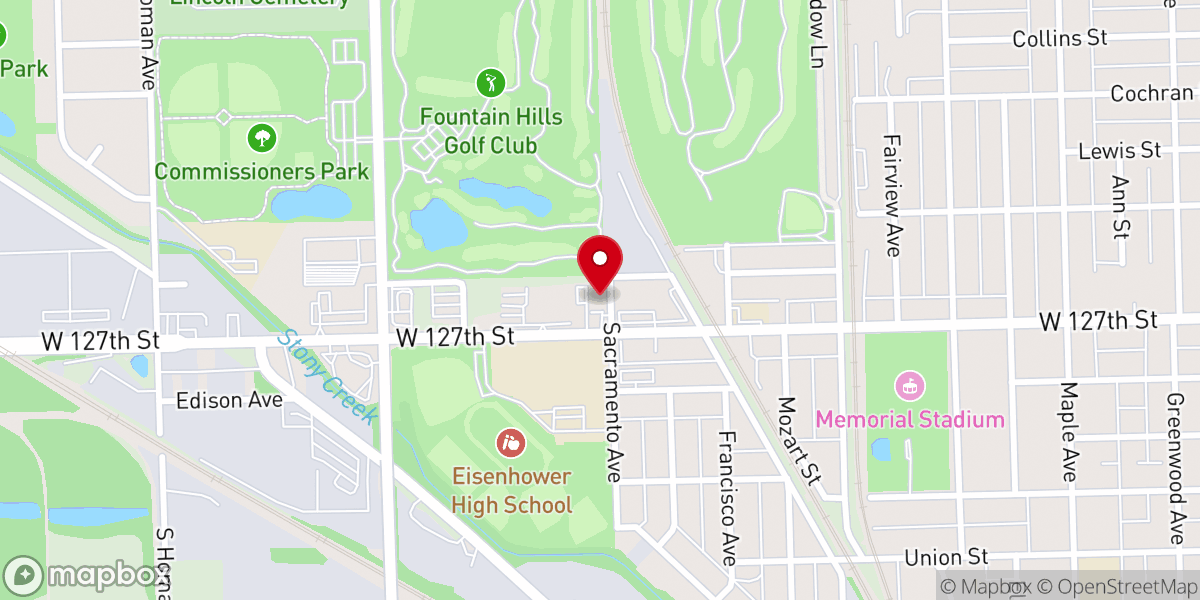 Map showing location of Calvary Chapel of Blue Island