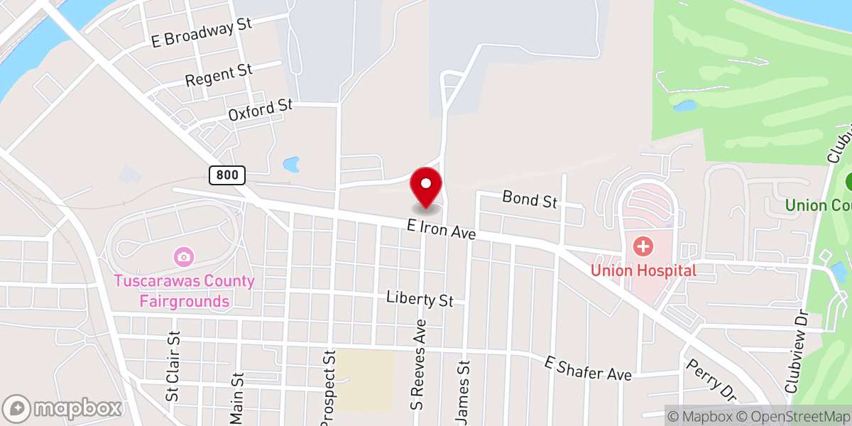 Map showing location of Reeves Victorian Home and Carriage House Museum