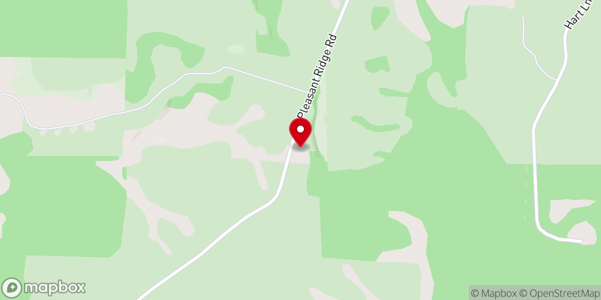 Map showing location of Pleasant Ridge Baptist Church