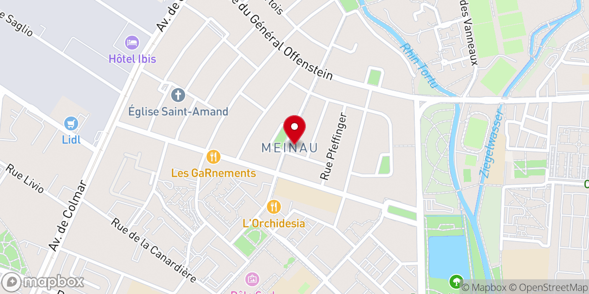Map showing location of Église protestante de la Meinau