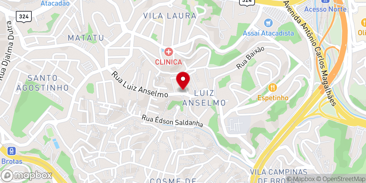 Map showing location of IPUB - Igreja Pentecostal Unida do Brasil - Luiz Anselmo - Brotas