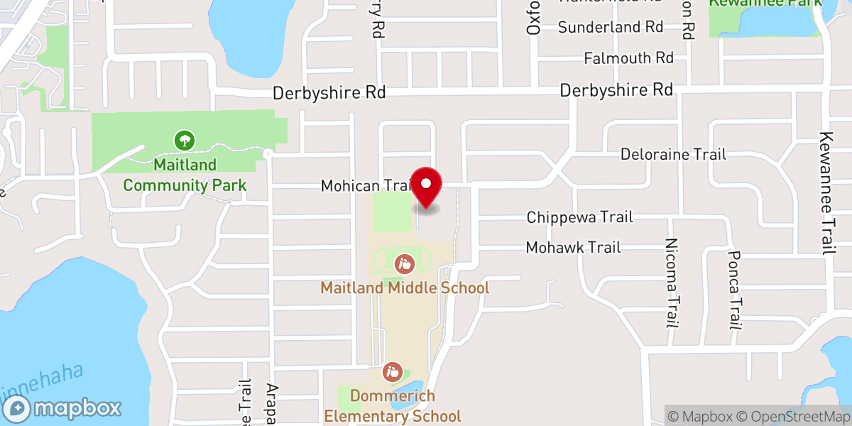 Map showing location of Maitland Church