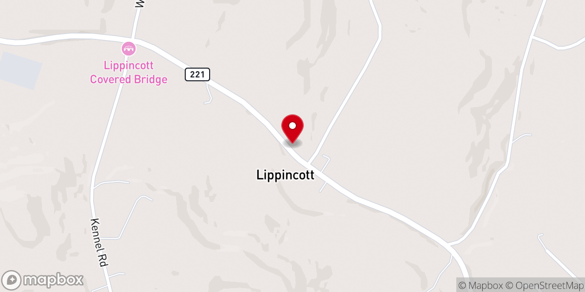 Map showing location of Calvary Baptist Church of Lippencott