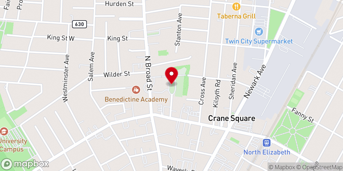 Map showing location of Benedictine Sisters of Elizabeth, NJ