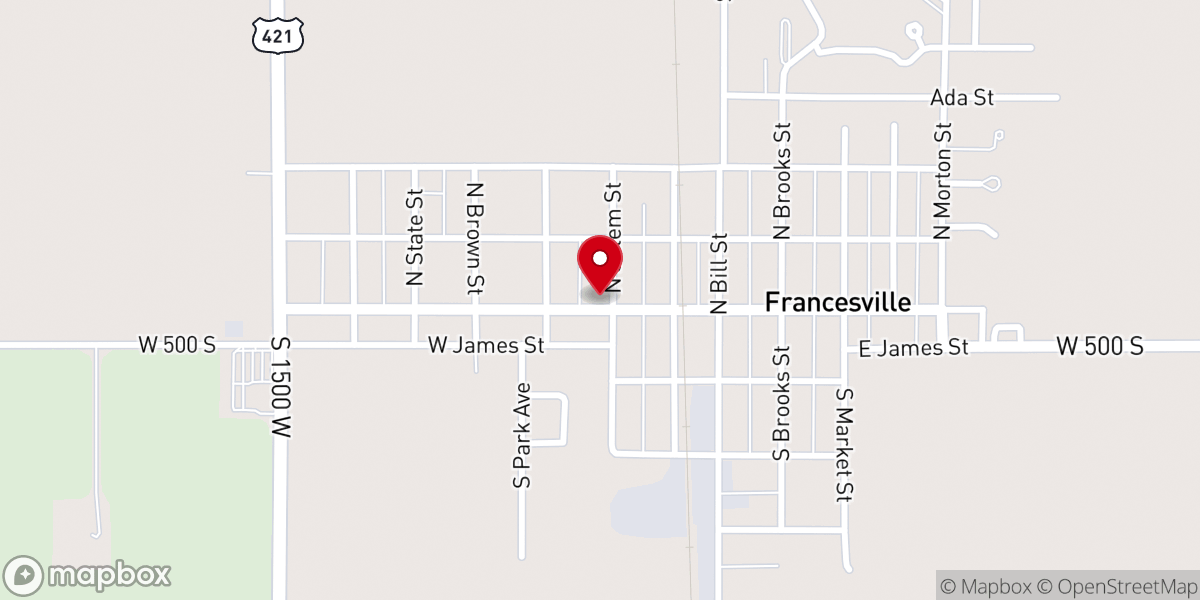 Map showing location of United Methodist Church
