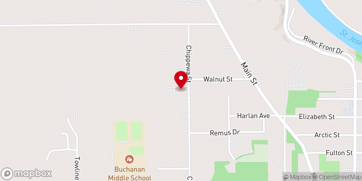 Map showing location of Bethel Apostolic Tabernacle