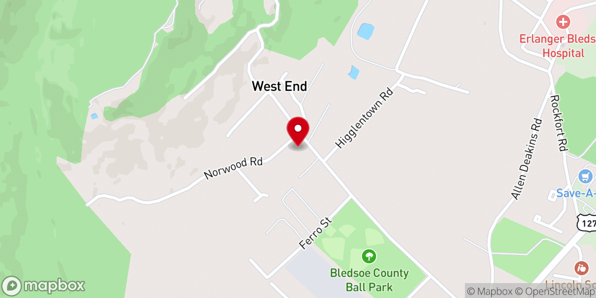 Map showing location of West End Church of God