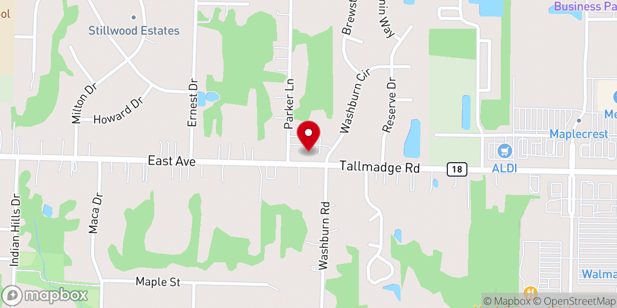 Map showing location of Tallmadge Bible Church